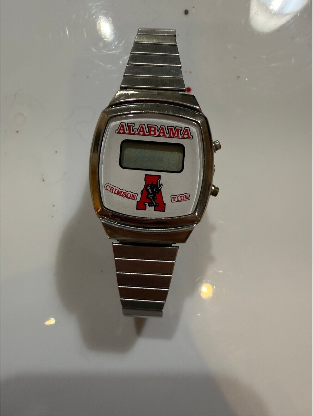 Vintage Alabama Crimson Tide Digital Wristwatch with Metal Band